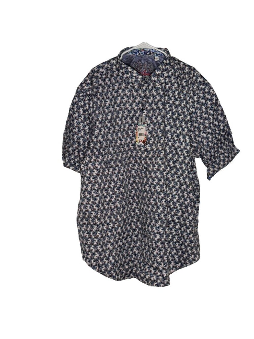 Robert Graham Avory Short Sleeve Floral Button Down Shirt Size 3XLT NWT